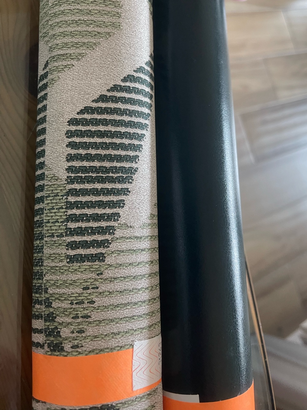 2 rolls of vinyl fabric, each measures 1.5 yards